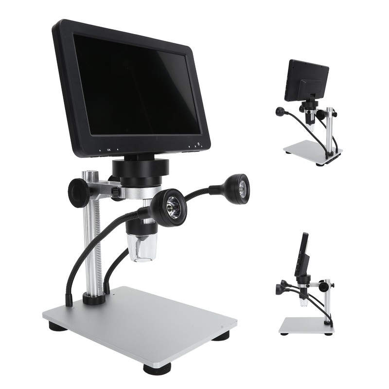 DM9 Digital Microscope 7‑Inch Screen 8 LED Lights Adjustable Brightness