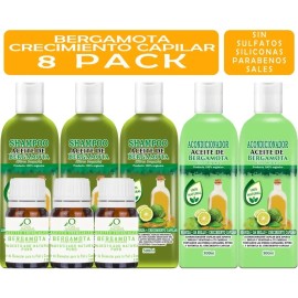 3 Shampoos De Bergamota, 2 Acondicionadores, 3 Aceites Kit