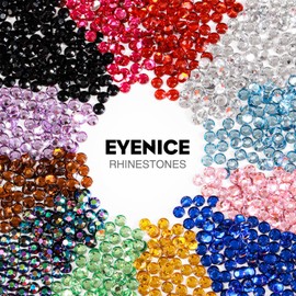 2 Boxes Flat Back Colorful Rhinestone&Pearls Kits for Nail Art, Face Makeup and Craft,Flatback Half Round Pearls White and Beige Color &12 Colors Crystal with Pickup Pencil and Tweezer