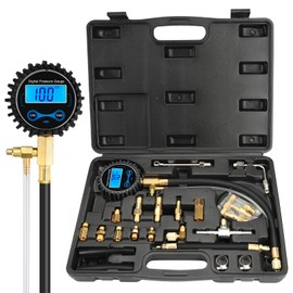 BETOOLL Digital Fuel Pressure Gauge - Black Case Fuel Pressure Test Kit - Fuel Injector Injection Pump Pressure Tester Tools 0-300PSI for Cars and Trucks