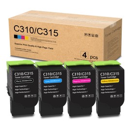 C310 / C315 High Capacity Toner Cartridge Set (4-Pack, BK/C/M/Y) - Compatible 006R04356 006R04357 006R04358 006R04359 Toner Cartridge Replacement for Xerox C310 C310DNI C310DNIM C315 Color Printer