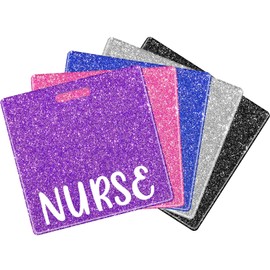 Lyrow 5 Pcs Badge Holder in 5 Glitter Colors Retractable ID Name Identification Badge Nurse Nursing Accessories Reel Holder Gifts for Nurse Doctor Hospital Worker (Nurse)