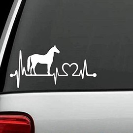 NTICKER Horse Lover Sticker Horse Ride Decal Trailer Heartbeat Lifeline for Car, Truck