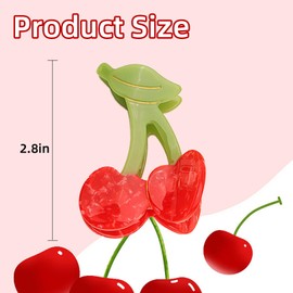 Red Hair Clip, Cute Hair Clips, Cherry Hair Clip, Cherry Hair Accessories, Cherry Claws Clip, Fruit Hair Clips, Cellulose Acetate Hair Clips, for Girls, Birthday Parties, School, Festivals