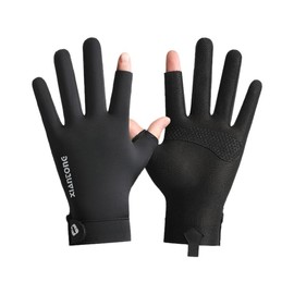 Men's UV Protection Gloves, Summer, Cool Material, UV Protection Factor, UPF 50+, Two-Finger Design for Easy Touch Panel Control, UV Protection, Breathable, Quick Drying, Work Out, Driving, Bicycle (2