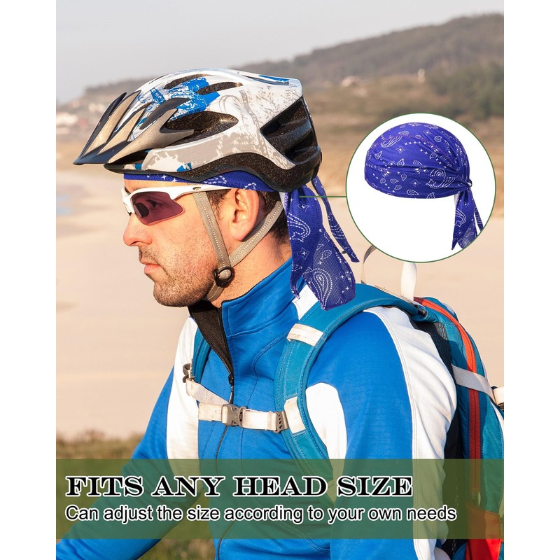 Foaincore 8 Pack Do Rag Skull Caps for Men Sweat