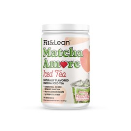 Té helado Fit  Lean Matcha Amore, té verde matcha orgánico de grado ceremonial con sabor natural inspirado en frutas, fibra prebiótica, L-teanina,... 