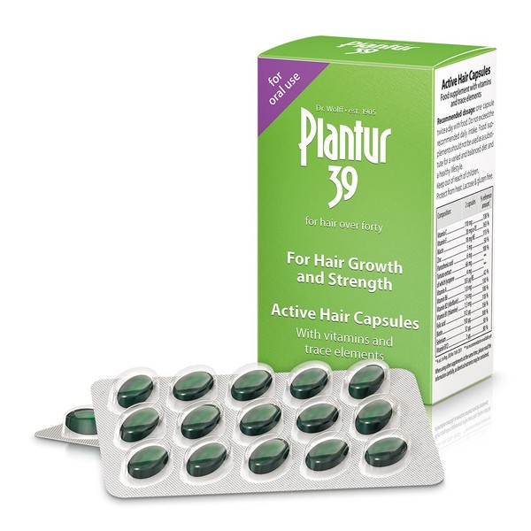 Plantur 39 Active Hair Capsules with Biotin and Vitamins | Support Hair Growth and Hair Thickening | Nutritional Supplement for Healthy and Strong Hair | Women Hair Care Made in Germany | 60 Capsules