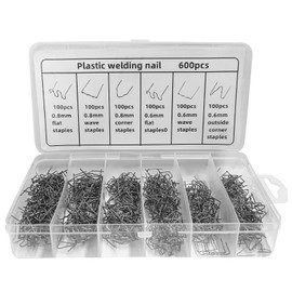 Gasedin 600PCS Hot Staples Bumper Welding Rods, 0.6mm 0.8mm Bumper Repairing Plastic Welding Kit, Metal Wave Shape Hot Staple Welding Wire for Machine Repair, Car Accessories