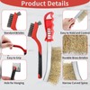 8 Piece Copper Coated Wire Brush Set, Stainless Steel Carbon