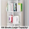 Jojoka 4-Tier Rotating Corner Bookshelf Open Display Storage Shelf Wood