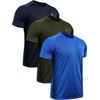 NELEUS Men's 3 Pack Mesh Athletic Running Sport Shirts,5033,Navy Blue,Blue,Olive