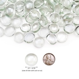 Ismosm Flat Glass Marbles 2LB, High-Luster Glass Vase Filler Beads, Translucent Glass Pebbles for Vases, Crafts, Fire Pit Glass, Aquarium Decorations, Centerpieces, Fountain Landscaping (Clear)