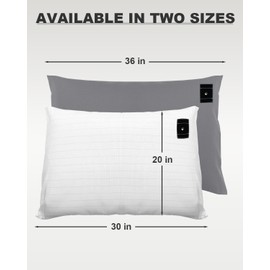 MIUQAOKL Grounding Pillowcase with Organic Cotton and Silver Fiber-20x30in Grounding Pillowcase with 15 Feet Grounding Cord for Better Sleep Reduce Anxiety (White)…