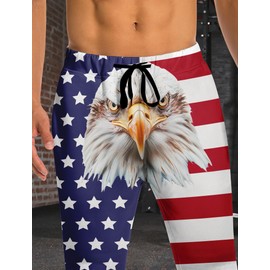 RAISEVERN Mens Sweatpants American Flag 4th of July Joggers with Pockets Cool Stars and Stripes Patriotic Casual Gym Pants with Drawstring XXL