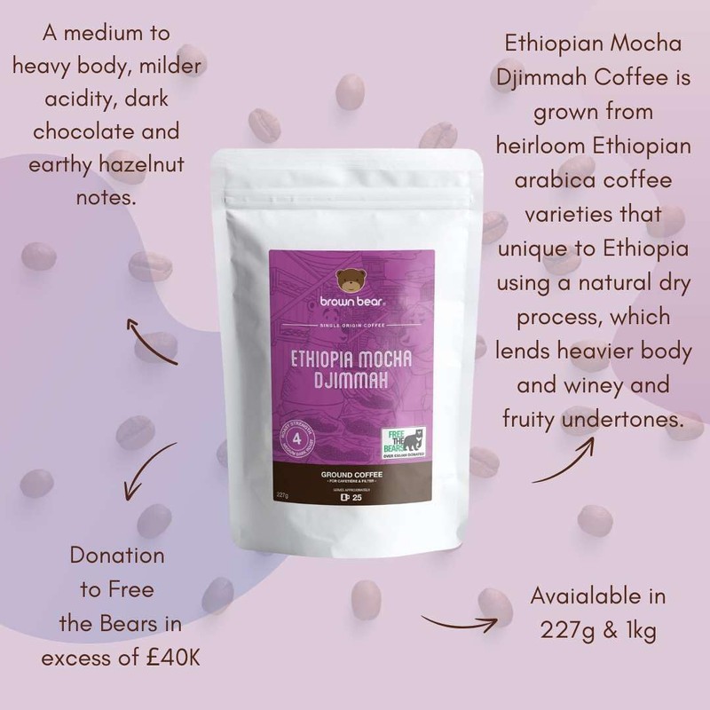 Ethiopian Ground Coffee 227g – Medium Dark Roast - Brown