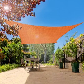 INFRANGE 13' x 24' Rectangle Sun Shade Sails Canopy UV Block for Patio Deck Pergola Yard Lawn Outdoor Activities (Orange)