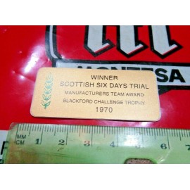 Winner 1970 Scottish 6 Day Trials MFG Team Award Blackford Challenge Trophy Decal # 3