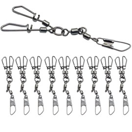 MONOSTORE Octopus Scallop Snap Fishing Lures Bearing Sea Double Sarkan Swivel Screw Stainless Steel Rolling Set of 10