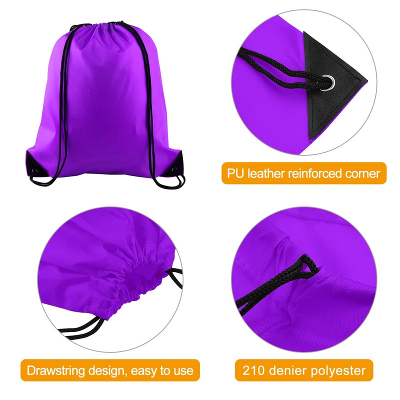FEPITO 2/12/15 Pack Drawstring Backpack Bags Sack Cinch Bag String