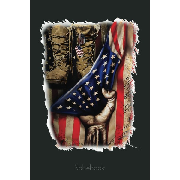Retro US Flag Old Combat Boots Veteran Day Memorial Day
