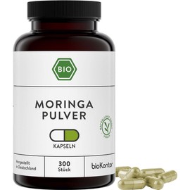 BioKontor Moringa Capsules Organic Pack of 300 Vegan Capsules I with Organic Moringa Powder