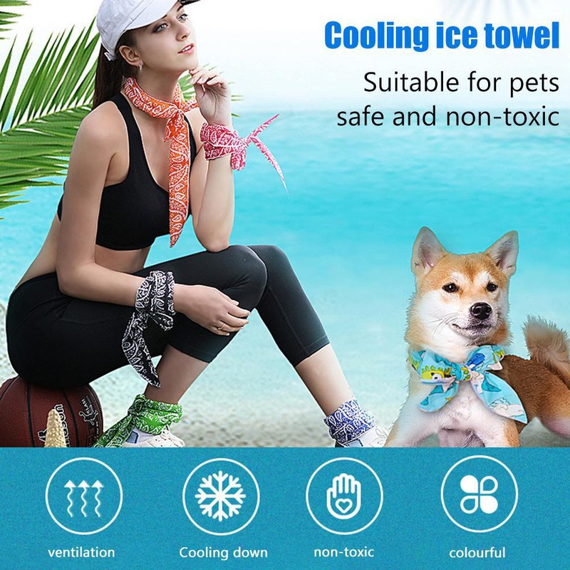 8 Pieces Cooling Scarf Wrap Summer Cool Ice Towel Cold