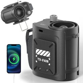 Mousterian 2025 New Portable Waist Fan With 199 Speed,Personal Clip On Fans For Shirt 13000rpm,Wearable Belt Fan With Led Display & Flashlight, Travel Essential For Outdoor Camping(Deep Black)