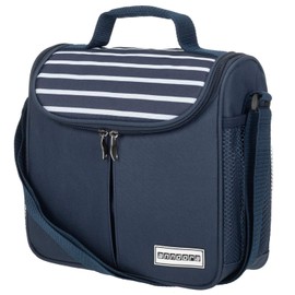 anndora Mini Cool Bag 4 Litre Lunch Bag Blue White Stripes