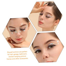 WOONEKY 6 Sheets Butterfly Eye Makeup Stickers Temporary Eyeliner Decals Easy to Apply