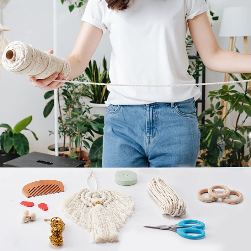 FREEBLOSS 3 Set DIY Macrame Angel Kit Angel Hanging Ornament