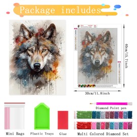 Bellatoi 4 Pcs Diamond Painting Animal Set, 5D Diamond Art Tiger & Lion, Diamond Art Kits Crystal Craft Kits for Adults Kids, Diamond Painting Kits for Bedroom Living Room Wall Decoration
