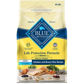 Blue Buffalo Life Protection Formula Healthy Weight Adult Dry Dog Food, Supports an Ideal Weight, Made with Natural Ingredients, Chicken & Brown Rice Recipe, 30-lb Bag