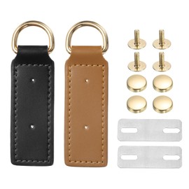 uxcell 2Pcs D Ring Buckle with Screws, Bag Side Clip Buckle Detachable Leather Purse Clasp Connector for Purse Making Handbag Wallet DIY Craft, Khaki&Black