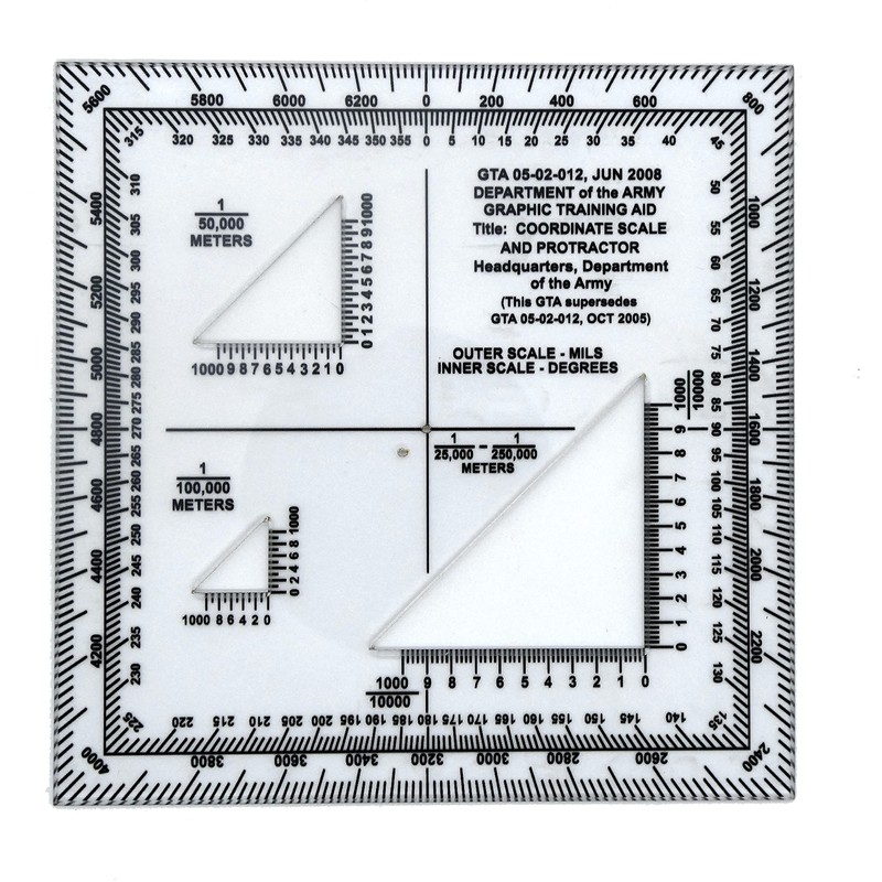 MTT PL - Protractor & Coordinate Scale US DOD GTA