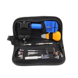 FixtureDisplays 13-Piece Watch Repair Tool Kit Case Holder Precision Screwdrivers Openner