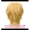 CaseEden コスプレ ウィッグ ショート 30cm 耐熱 ミックスゴールド 金髪 ウィッグネット2個セット