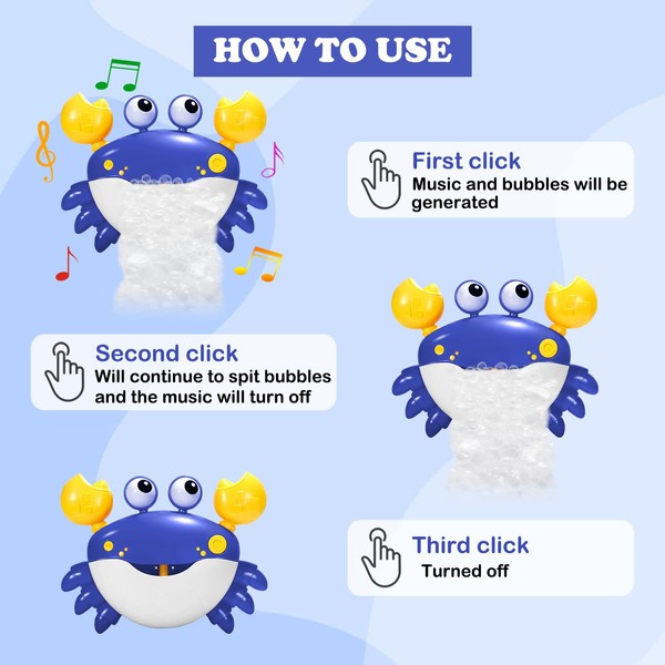 YUISTRE Baby Bath Toys Crab:Bubble Machine Bath Toy Crab Bath