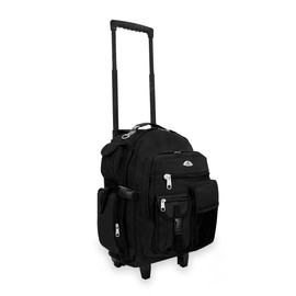 Everest Deluxe Wheeled Backpack, Black, One Size