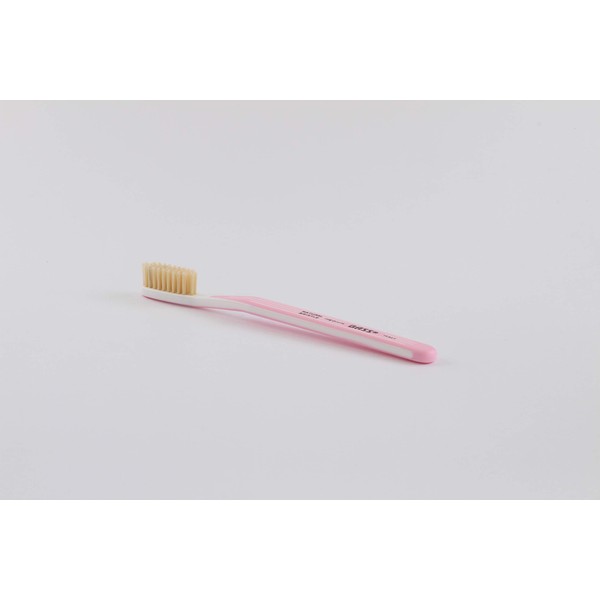Bass Brushes | Toothbrush | Dental Grade Natural Bristle | Premium Acrylic Handle | Pretty Pink Pinstripe Finish | Model TB3 - PYP