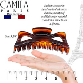 Camila Paris CP118 French Hair Clips for Women, Tortoise 6 inch for Thick Volume Hair, Girls Hair Claw Clips Jaw, Durable Styling Hair Accessories for
