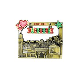 Marrakesh (Morocco) - 3D Metal Fridge Magnet for Kitchen Refrigerator - Unique Stylish Design Holiday Souvenir Gift