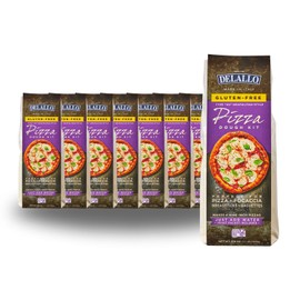 DeLallo Gluten Free Flour Pizza Kit, 17 Oz Bag, (10 Pack), All Purpose Pizza Dough Mix for Baking Crust, Bread and Calzones, Vegan, Dairy Free