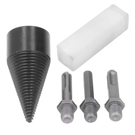 Wood Splitting Drill, 3-Piece 92 mm Wood Splitter Drill Set, Drill Screw, Cone Driver, Firewood Drill, Cone, Wood Splitting Drill, Carbon Steel, Wood Splitter, Tool, Firewood Drill (42 mm / 1.7