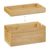 Relaxdays Bamboo Cable Box, Multi-Purpose, Compact, Universal, Practical Cable Management,