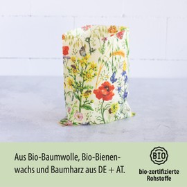 little bee fresh Organic Beeswax Cloth Sandwich Bag from Germany – Keeps Food Natural, Beautiful & Plastic-Free Fresh! Handmade from Organic Raw Materials (Bee Dream)