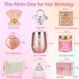 26th Birthday Gifts for Women Her, Happy 26th 26 Year Old Birthday Basket Gifts Box for Women Best Friends Female Daughter Sister Her Girlfriend Coworker Bestie Birthday Unique