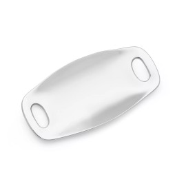 Nambe Alloy Metal Pebble Handled Serving Tray, 14", Oven Safe - Silver