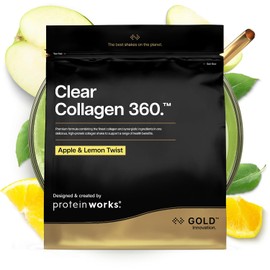 Protein Works | Clear Collagen 360 - Gold Innovation, Collagen Powder, Type 1 & 3 Collagen Peptides, Vitamin C, Zinc, Selenium, Joint & Bone Support, Apple & Lemon Twist, 32 Servings, 480g