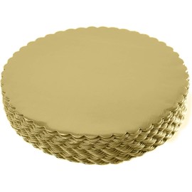 [25 piezas] Tabla redonda de pastel dorada de 10 pulgadas, base de círculo desechable, placa de pastel redonda con revestimiento circular, base de tabla de pastel de 10 pulgadas, paquete de 25